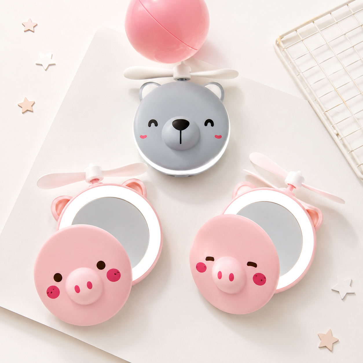 Pocket Glow Fan & Mirror