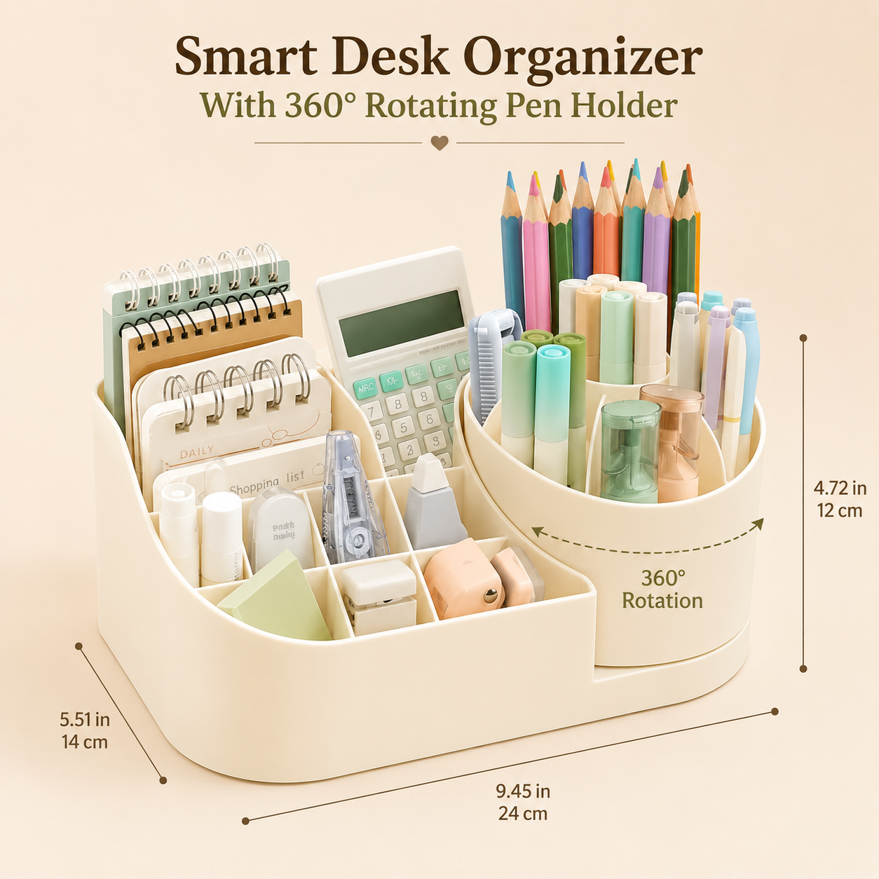 360° Rotating Desk Organizer
