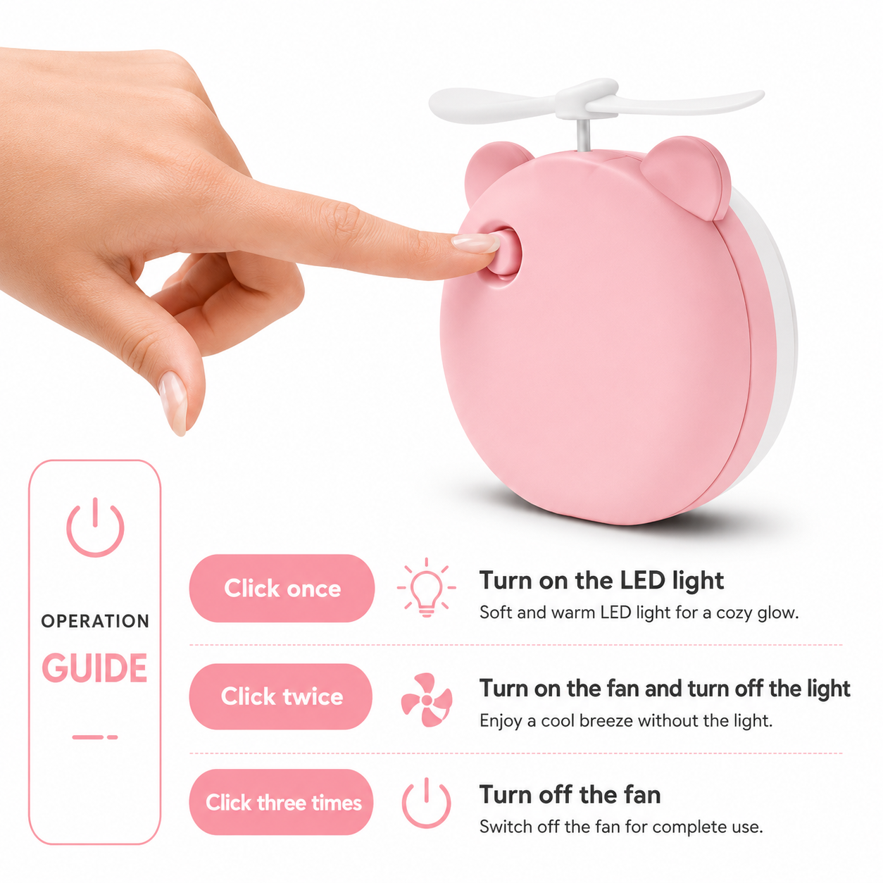 Pocket Glow Fan & Mirror