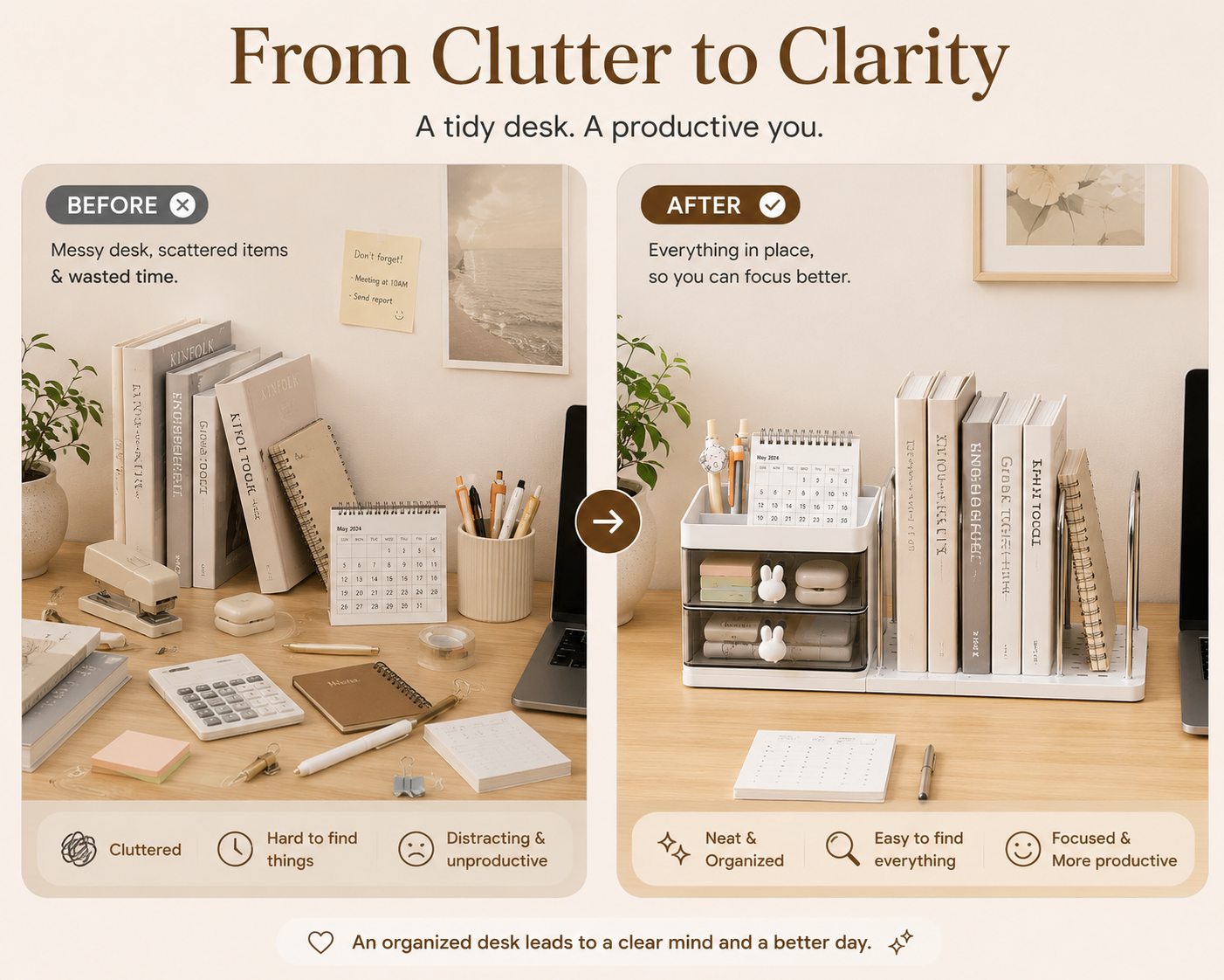 Desktop Bookshelf Organizer